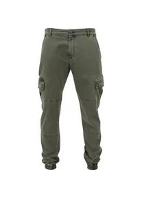 Cargohose Urban Classics "Urban Classics Herren Washed Cargo Twill Jogging Pants", Herren, Gr. 38, Normalgr&ouml;&szlig;en, olive, 98% Baumwolle, 2% Elasthan, unifarben, normal, Hosen Cargohose