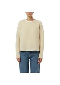 Strickpullover comma, Damen, Gr. 40, vanilla, Strick, Obermaterial: 60% Baumwolle, 40% Polyester, unifarben, normal h&uuml;ftbedeckend, Rundhals, Rollkante, Pullover Strickpullover, mit Rollkanten