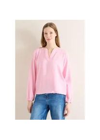 Langarmbluse Cecil, Damen, Gr. S (38), light blush rose, Stoff, 100% Viskose, unifarben, klassisch normal, Rundhals, elastischer Bund, Blusen, mit geschlitztem Rundhalsausschnitt