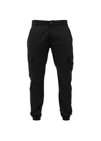 Cargohose Urban Classics "Urban Classics Herren Washed Cargo Twill Jogging Pants", Herren, Gr. 42, Normalgr&ouml;&szlig;en, schwarz, 98% Baumwolle, 2% Elasthan, unifarben, normal, Hosen Cargohose