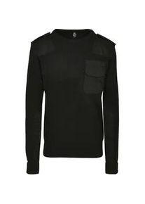 Rundhalspullover BRANDIT "Brandit Herren Military Sweater", Herren, Gr. XXL, schwarz, 100% Polyacryl, unifarben, normal, Rundhals, Pullover Rundhalspullover