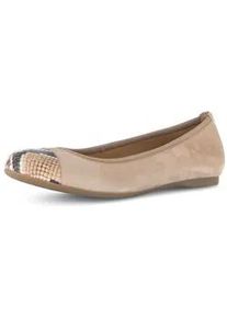 Ballerina Gabor "Eleganter Ballerina", Damen, Gr. 37,5, beige, Schuhe Ballerina