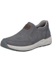Slip-On Sneaker Rieker, Herren, Gr. 40, grau, braun, Lederimitat, unifarben mit Farbeinsatz, Schuhe, Slipper, Schlupfschuh, Freizeitsneaker, Halbschuh mit Stretcheins&auml;tze