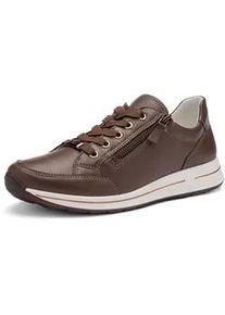 Keilsneaker Ara "OSAKA", Damen, Gr. 4,5 (37,5), mokka, Glattleder, unifarben, Schuhe, Freizeitschuh, Halbschuh, Schn&uuml;rer in Komfortweite H (=sehr weit)