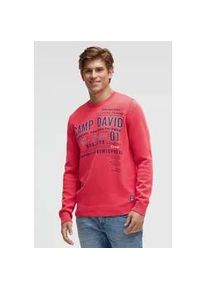 Rundhalspullover CAMP DAVID, Herren, Gr. 4XL, rot, Strick, Material: 100% Baumwolle, bedruckt, regular fit normal, Rundhals, eingesetzt Rippb&uuml;ndchen, Pullover Rundhalspullover, aus Baumwolle