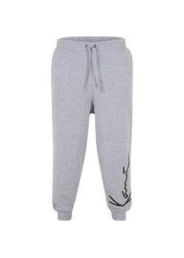 Stoffhose Karl Kani "Karl Kani Herren KK Signature Retro Sweatpants", Herren, Gr. XXS, US-Gr&ouml;&szlig;en, grau, schwarz, 80% Baumwolle, 20% Polyester, normal, Hosen Stoffhose