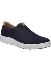 Slip-On Sneaker Josef Seibel "Maddox 06", Herren, Gr. 44, ocean kombiniert, Kalbsleder, Nubukleder, kontrastfarbene Details, Schuhe, Schlupfschuh, Freizeitschuh Slipper mit Stretcheins&auml;tzen, G-Weite