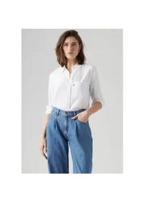 Levi's Hemdbluse LEVI'S, Damen, Gr. XS (34), hellwei&szlig;, Web, Obermaterial: 100% Viskose, unifarben, regular fit normal, Manschette, Blusen Hemdbluse, mit Brusttasche