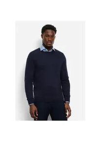 Rundhalspullover OLYMP, Herren, Gr. XL, marine, Strick, Obermaterial: 85% Schurwolle, 15% Seide, regular fit normal, Rundhals, Rippb&uuml;ndchen, Pullover Rundhalspullover