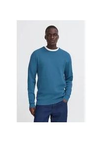 Strickpullover Blend "BHRedhill", Herren, Gr. 3XL, blau (ensign blau), Feinstrick, 100% Baumwolle, Strukturmuster, Basic, regular fit normal, Rundhals, eingesetzt, Pullover Strickpullover, Stilvoller Strickpullover