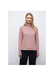 Langarmshirt Street One, Damen, Gr. 42, powder pink meliert, Stoff, 80% Viskose, 15% Polyester, 5% Elasthan, unifarben, normal normal, Rundhals, abgesteppt, Shirts Langarmshirt, aus strecthigem Viskosematerial