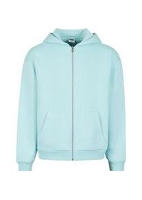 Strickpullover Urban Classics "Urban Classics Fluffy Zip Cardigan", Herren, Gr. 4XL, berylblau, 70% Baumwolle, 30% Polyester, unifarben, normal, ohne Ausschnitt, Pullover Strickpullover