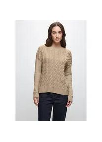 Strickpullover Street One, Damen, Gr. 36, sanded beige, Stoff, 51% Viskose, 30% Polyester, 19% Nylon, unifarben, normal normal, Rundhals, Rippb&uuml;ndchen, Pullover Strickpullover, aus softem Materialmix