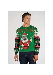 Strickpullover LINDBERGH "Strickpullover Relaxed Fit", Herren, Gr. XXL, pop gr&uuml;n, Obermaterial: 100% Polyacryl, Rundhals, Pullover Strickpullover