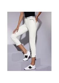 CR&Eacute;ATION L Bequeme Jeans CREATION L, Damen, Gr. 24, Kurzgr&ouml;&szlig;en, wei&szlig;, 56% Baumwolle, 19% Polyester, 14% Lyocell, 10% Viskose, 1% Elasthan, Netzware:15% Elasthan, 85% Polyamid, unifarben, Jeans