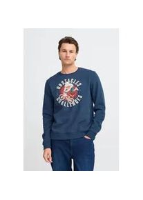 Rundhalspullover Blend "BHSweatshirt", Herren, Gr. XXL, blau (marineblaus), Sweatware, 60% Baumwolle, 40% Polyester, bedruckt, regular fit normal, Rundhals, eingesetzt, Pullover Rundhalspullover, L&auml;ssiger Sweatpullover mit Print
