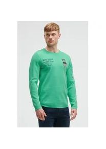 Rundhalspullover CAMP DAVID, Herren, Gr. S, gr&uuml;n (flight gr&uuml;n), Feinstrick, Material: 100% Baumwolle, bedruckt, bestickt, regular fit normal, Rundhals, eingesetzt gerader Abschluss, Pullover Rundhalspullover, aus Feinstrick