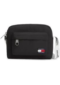 Tommy Hilfiger Umh&auml;ngetasche TOMMY JEANS "TJW ESS DAILY CROSSOVER", Damen, Gr. B/H/T: 21cm x 16cm x 5,5cm, schwarz, Textil, Taschen Umh&auml;ngetasche, Damen Schultertasche, Handtasche mit kontrastfarbigem Logo-Aufn&auml;her