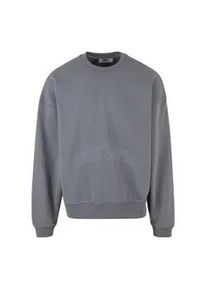 Sweater DEF "DEF DEF Trust Issues Pullover", Herren, Gr. L, stormy weather, 80% Baumwolle, 20% Polyester, unifarben, Rundhals, Sweatshirts Sweater