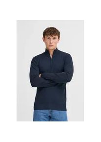 Troyer Blend "BHCassri", Herren, Gr. XXL, blau (marineblaus), Feinstrick, 100% Polyester, meliert, Basic, normal normal, hoch geschlossener Ausschnitt, Pullover Troyer, Stilvoller Troyer mit Rei&szlig;verschluss