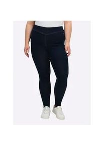 Bequeme Jeans sheego, Damen, Gr. 52, Normalgr&ouml;&szlig;en, dunkelblau, 56% Baumwolle, 19% Polyester, 14% Lyocell, 10% Viskose, 1% Elasthan, unifarben, lang, Jeans