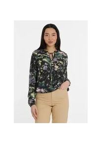 Langarmshirt Ragwear "ONELIA PRINT", Damen, Gr. XL, schwarz, Jersey, Obermaterial: 50% Baumwolle, 50% Modal, bedruckt, gemustert, normal, Rundhals, Shirts Langarmshirt
