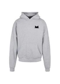 Kapuzenpullover Merchcode "Merchcode Halloween - Cat Hoody", Herren, Gr. S, grau, 100% Baumwolle, mehrfarbig, oversize, ohne Ausschnitt, Pullover Kapuzenpullover