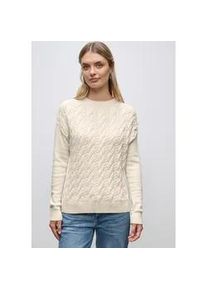 Strickpullover Street One, Damen, Gr. 46, soft beige, Stoff, 51% Viskose, 30% Polyester, 19% Nylon, unifarben, normal normal, Rundhals, Rippb&uuml;ndchen, Pullover Strickpullover, aus softem Materialmix