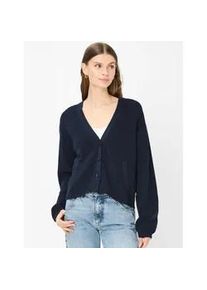 Cardigan Brax "Style ANIQUE", Damen, Gr. 48, navy, Strick, 100% Baumwolle, V-Ausschnitt, Strickjacken