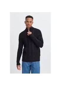 Troyer Blend "BHBasim", Herren, Gr. 3XL, schwarz, Grobstrick, 50% Baumwolle, 47% Polyacryl, 3% Nylon, Strukturmuster, Basic, normal normal, ohne Ausschnitt, Pullover Troyer, Klassischer Troyer mit Zopfmuster