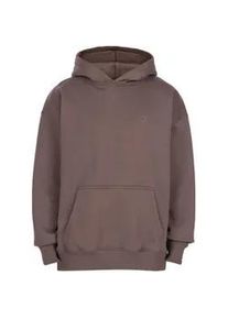 Kapuzenpullover DROPSIZE "Dropsize HEAVY OVERSIZE HD LOGO HOODIE", Herren, Gr. L, braun, 70% Baumwolle, 30% Polyester, unifarben, oversize, ohne Ausschnitt, Pullover Kapuzenpullover