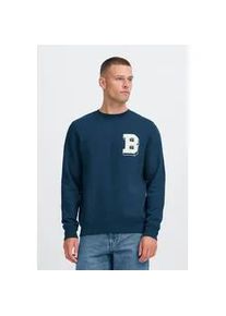 Rundhalspullover Blend "BHBade", Herren, Gr. M, marineblaus, Sweatware, 60% Baumwolle, 40% Polyester, unifarben, normal normal, Rundhals, Pullover Rundhalspullover, L&auml;ssiger Sweatpullover mit Stickerei
