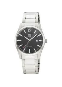Automatikuhr ETT "Motion Drive", silberfarben, schwarz, Armbanduhren, Herren, Automatikuhr, Armbanduhr, Herrenuhr, Mechanische Uhr, Edelstahlarmband, analog, Tag