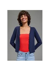 Strickjacke Laura Scott, Damen, Gr. 32/34, marine, Feinstrick, Obermaterial: 70% Viskose, 30% Polyamid, unifarben, figurumspielend taillenbedeckt, V-Ausschnitt, Strickjacken Strickjacke, mit femininer Wellenkante