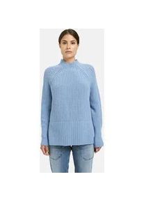 Rundhalspullover Milano Italy, Damen, Gr. L, cornflower blau, Strick, Material: 40% Wolle, 30% Viskose, 20% Polyamid, 10% Kaschmir, unifarben, regular fit normal, Rundhals, Raglan&auml;rmel Rippb&uuml;ndchen, Pullover Rundhalspullover, mit Seitenschlitze
