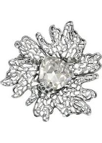 Brosche Firetti "Schmuck Geschenk Water Lily", altsilberfarben, wei&szlig;, wei&szlig;, Broschen, Damen, Metall, Brosche