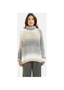 Smith & Soul Rollkragenpullover SMITH & SOUL, Damen, Gr. XXL, grau print, Grobstrick, Material: 75% Polyacryl, 15% Wolle, 10% Alpaka, colorblocking, regular fit normal, Rundhals, Raglan&auml;rmel Rippb&uuml;ndchen, Pullover Rollkragenpullover, aus Grobstrick