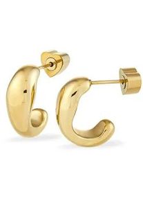 Paar Creolen Copenhagen Studios "Schmuck Geschenk Edelstahl Ohrring Organics", gelbgoldfarben, Ohrringe, Damen, Edelstahl