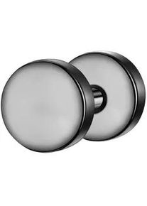 Paar Ohrstecker True Rebels "TR329", grau (gunmetal), Ohrringe, Herren, 5,9, Edelstahl