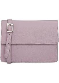 Schultertasche Harpa "June", Damen, Gr. B/H/T: 4cm x 15cm x 19cm, flieder, Leder, unifarben, Taschen Schultertasche, aus echtem Leder
