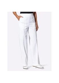 Bequeme Jeans Classic Basics, Damen, Gr. 44, Normalgr&ouml;&szlig;en, wei&szlig;, 100% Baumwolle, unifarben, lang, Jeans