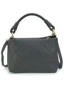 Henkeltasche Harpa "ADEA", Damen, Gr. B/H/T: 26,5cm x 18cm x 26,5cm, grau, Leder, kariert, unifarben, Taschen, mit diamantf&ouml;rmigen Ziern&auml;hten