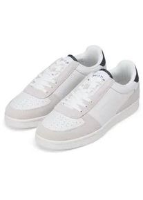 Marc O'Polo Sneaker MARC O'POLO "Vincenzo", Herren, Gr. 42, wei&szlig;, navy, Glattleder, Veloursleder, kontrastfarbene Details, Schuhe Sneaker, Schn&uuml;rschuh, Halbschuh, Freizeitsneaker mit Memory Foam