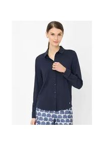 Hemdbluse Brax "Style CELINA L", Damen, Gr. 42, navy, 47% Baumwolle, 47% Modal, 6% Elasthan, Blusen Hemdbluse