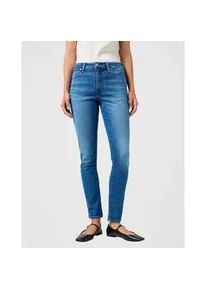 Skinny-fit-Jeans Wrangler "SIENNA", Damen, Gr. 33, L&auml;nge 32, rebel blau, Denim/Jeans, Obermaterial: 92% Baumwolle, 6% Polyester, 2% Elasthan, skinny fit lang, Jeans, im Five-Pocket Style