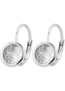 Adelia&acute;s Klappcreolen ADELIA ́S "Damen Ohrringe &ndash; Klappcreole aus 925 Silber mit Zirkonia", Damen, Gr. Damen, Silber 925 (Sterlingsilber), silber, Ohrringe Klappcreolen, Perfekt als Geschenk zum einfach so