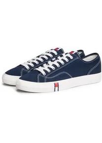 Tommy Hilfiger Sneaker TOMMY JEANS "ARCHIVE VULC Y2K", Herren, Gr. 43, dunkelblau, Baumwolle, unifarben, Schuhe Sneaker, Freizeitschuh, Halbschuh, Schn&uuml;rschuh mit Logoflagge im Plateau