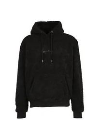 Kapuzensweatshirt Karl Kani "Karl Kani SMALL SIGNATURE TEDDY HOODIE BLACK", Herren, Gr. XL, schwarz, 100% Polyester, Sweatshirts