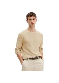 Marc O'Polo Rundhalspullover MARC O'POLO "aus Bio-Baumwolle und Leinen", Herren, Gr. M, light oat, Obermaterial: 87% Baumwolle, 13% Leinen, gestreift, Rundhals, Pullover Rundhalspullover