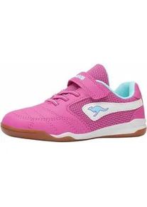 Indoorschuh Kangaroos "K-BRACEYARD EV", M&auml;dchen, Gr. 38, fuchsia, limpet shell, Mesh, Synthetik, Schuhe, Hallenschuh f&uuml;r Kinder und Jugendliche, mit Klettverschluss